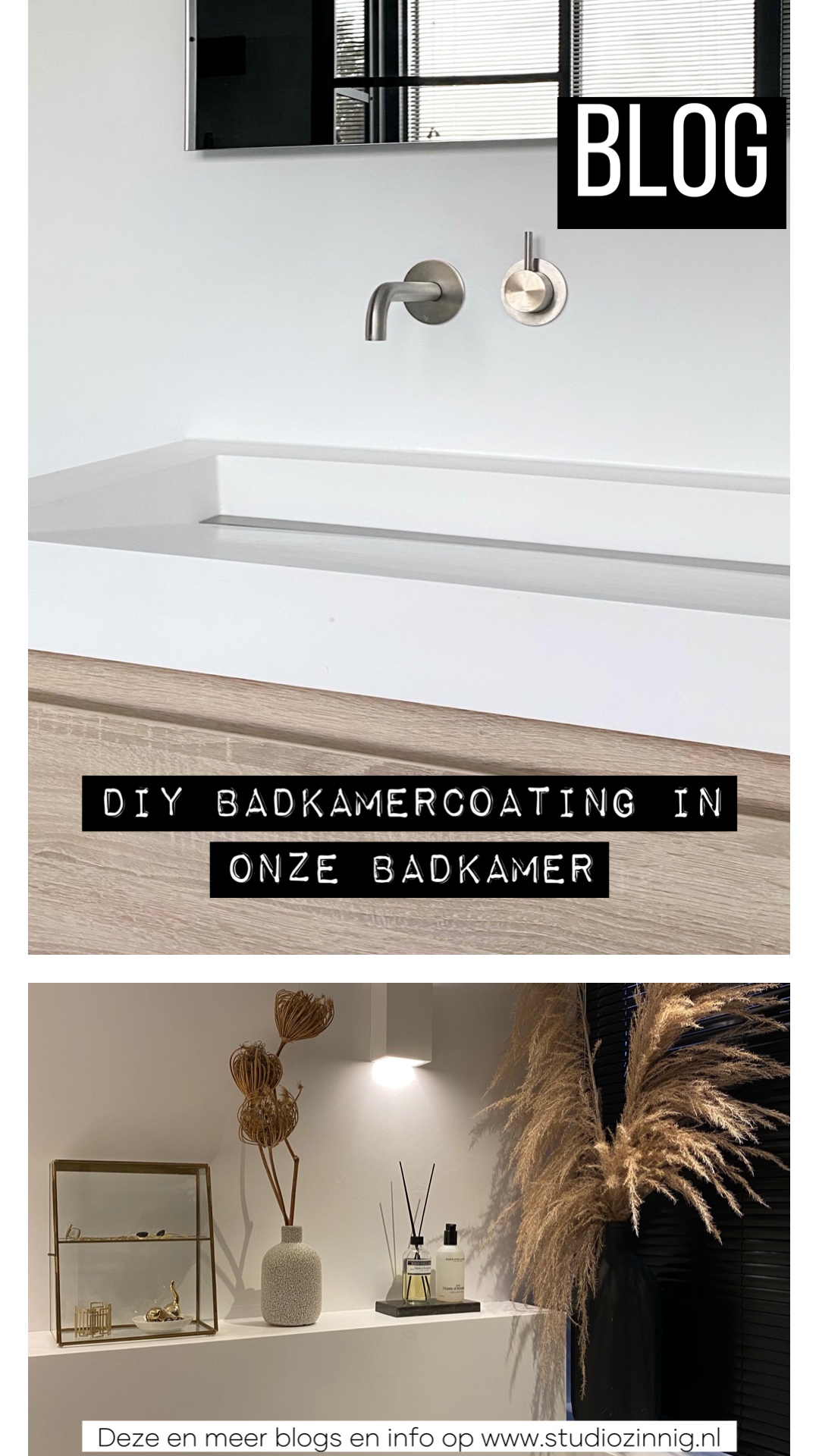 Coating in onze badkamer die ik zelf aangebracht heb! - ZINNIG Interieurontwerp